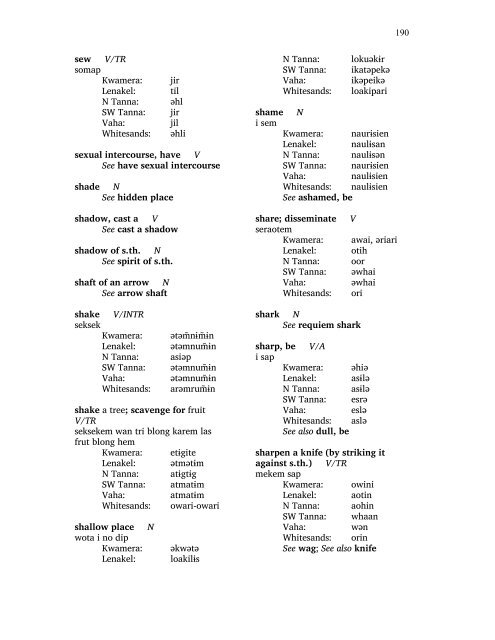 A Comprehensive Comparison of Lexemes in the ... - SIL International