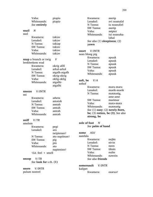 A Comprehensive Comparison of Lexemes in the ... - SIL International