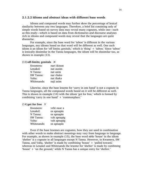 A Comprehensive Comparison of Lexemes in the ... - SIL International