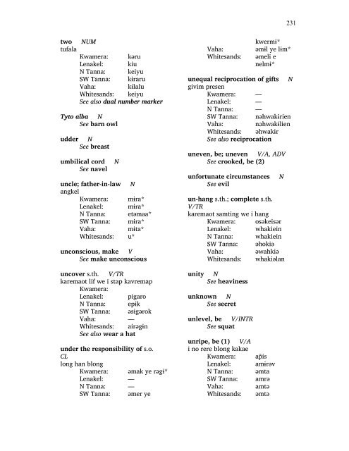 A Comprehensive Comparison of Lexemes in the ... - SIL International