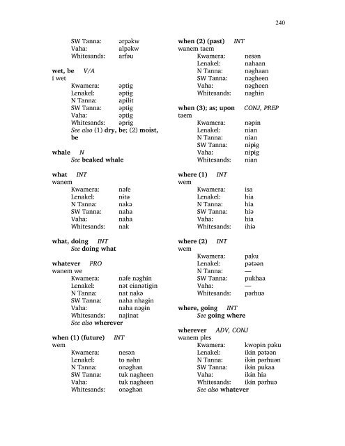 A Comprehensive Comparison of Lexemes in the ... - SIL International