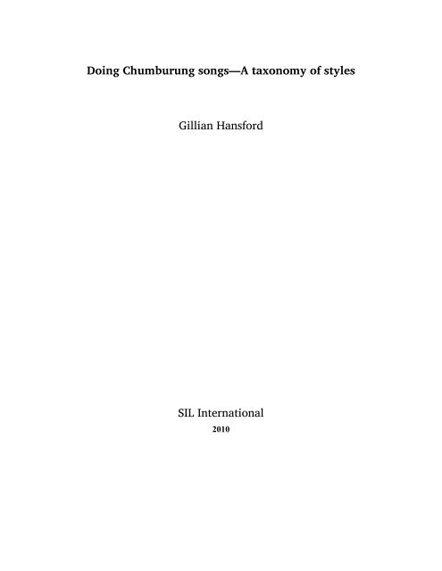 Doing Chumburung songs—A taxonomy of styles Gillian Hansford ...