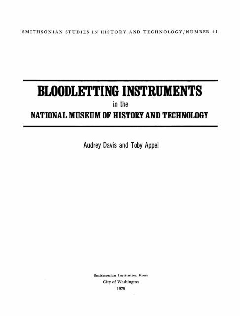 BLOODLETTING INSTRUMENTS - Smithsonian Institution Libraries