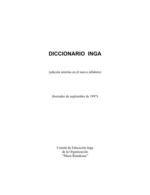 DICCIONARIO INGA