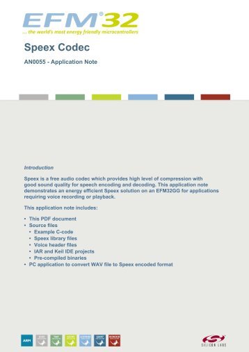 Speex Codec - AN0055 - Application Note - Silicon Labs