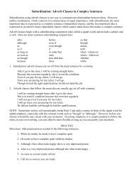 Adverb Clauses in Complex Sentences - Sinclair Community College