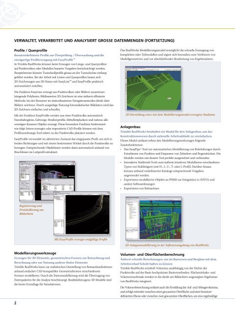 Datenblatt Trimble RealWorks - Sinning Vermessungsbedarf GmbH