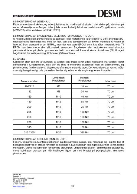 DESMI vertikal ligeløbs-centrifugalpumpe NSL Monoblok DESMI A/S