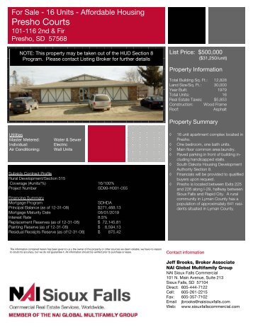 Presho Courts Spec Sheet - NAI Sioux Falls Commercial