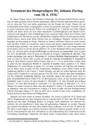 Testament des Dompredigers Dr. Johann Ziering vom 18. 6. 1516. 1