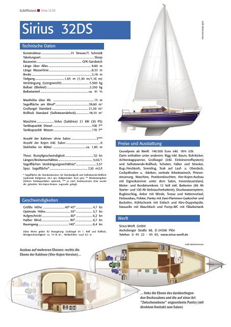 Technisches Magazin für Segler Sonderdruck ... - Sirius-Werft Plön
