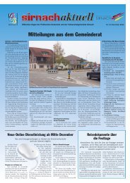 Mitteilungen aus dem Gemeinderat - Gemeinde Sirnach