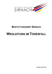 bestattungsamt sirnach wegleitung im todesfall - Gemeinde Sirnach