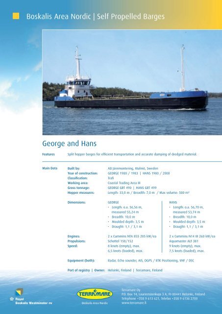 Boskalis Area Nordic | Self Propelled Barges George and Hans