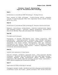 Subject Code : RN4G9E Electives – Group E – Biotechnology Paper IX