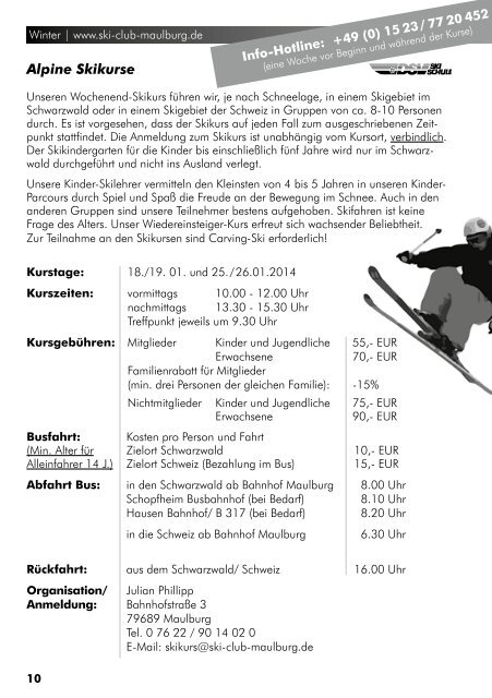 und Outdoormagazin 2014 - Ski-Club Maulburg eV