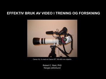 Effektiv bruk av video i trening og forskning - Norges Skiforbund