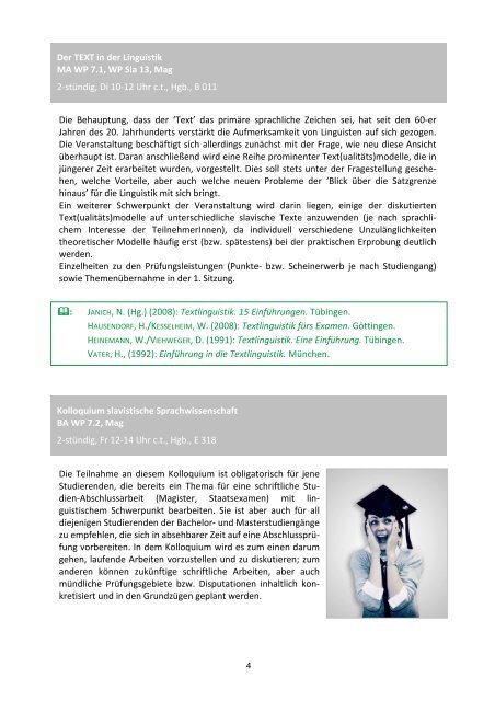 Lehrveranstaltungen im WS 2013/14 - Institut für Slavische Philologie