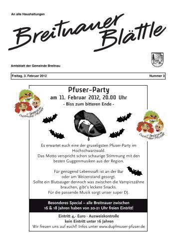 Apotheken-Notdienstplan · Internet: www.lak-bw.de - Breitnau