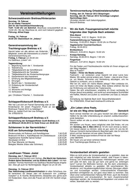 Apotheken-Notdienstplan · Internet: www.lak-bw.de - Breitnau