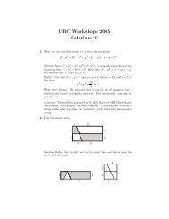 Answers - UBC Mathematics Department Outreach