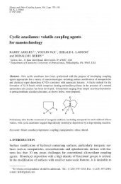 Cyclic azasilanes: volatile coupling agents for ... - Gelest Inc.