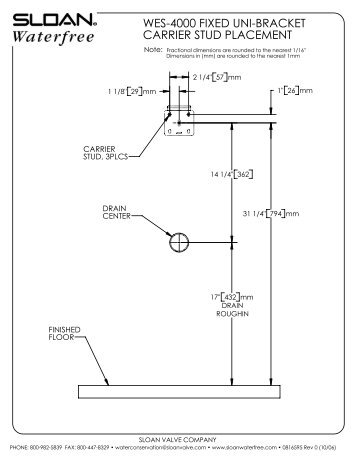 WES-4000 Stud Placement Installation Instructions - Sloan Valve ...