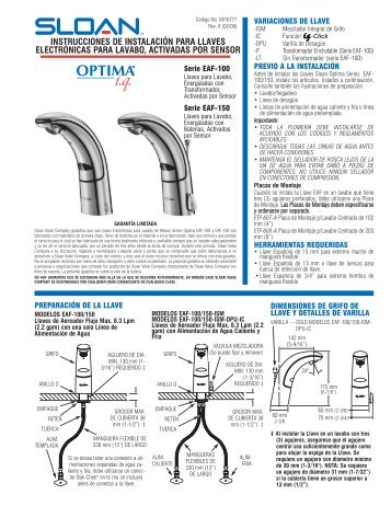 Optima iq EAF-100/150 - Sloan Valve Company