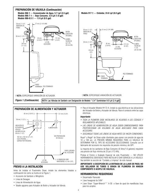 Fluxómetros Hidráulicos para Royal y Regal - Sloan Valve Company