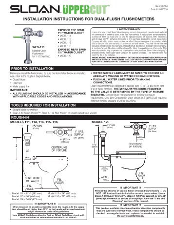 UPPERCUT® Flushometers - Sloan Valve Company