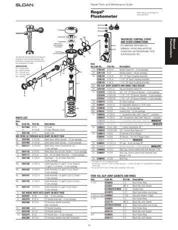 Regal XL Flushometers | Maintenance Guide - Sloan Valve Company