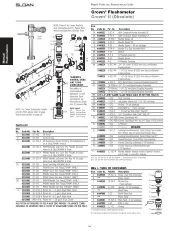 Crown Flushometers - Sloan Valve Company