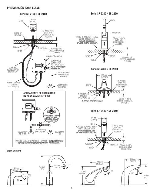 Instrucciones de Instalación: SF-2100/2150/2200/2250/2300/2350 ...