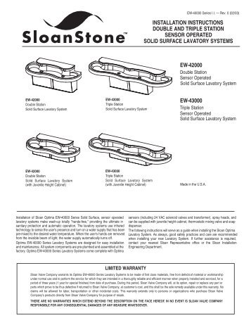 SloanStone EW-40000 Series - Sloan Valve Company