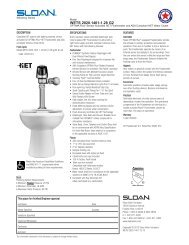 WETS 2020.1401-1.28 G2 Specification - Sloan Valve Company