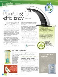 Plumbing for Efficiency | Mechanical Business - Sloan Valve Company