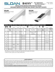 BASYS EFX-8XX Wall Faucet Series | Installation Instruction | Sloan