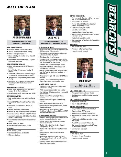 Andrew Marler Jake Katz - Binghamton University Athletics