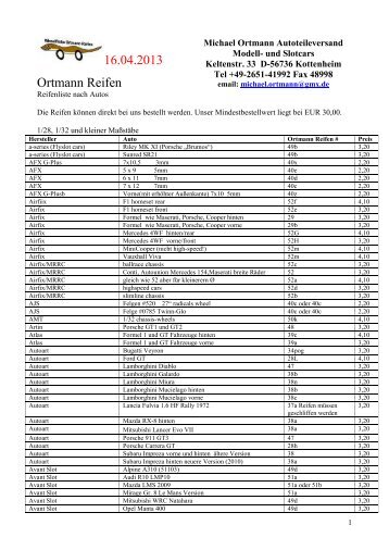 16.04.2013 Ortmann Reifen - SLOT-HAUS