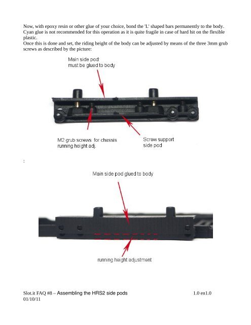 Assembling the new side pods in the HRS2 chassis This ... - SLOT.IT