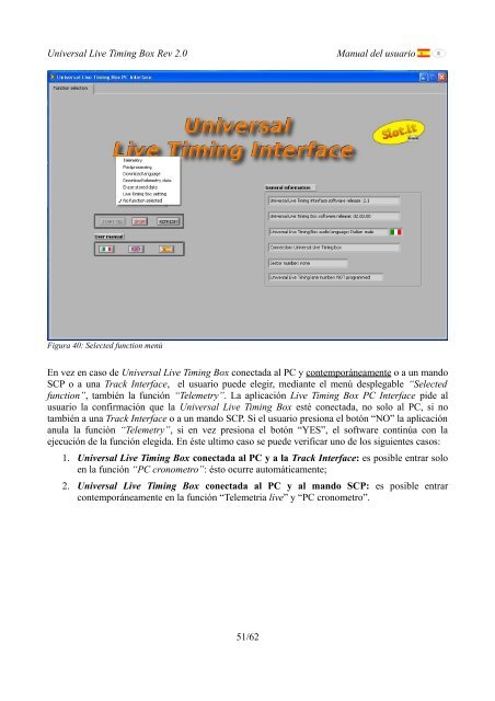 Universal Live Timing Box Rev 2.0 Manual del usuario 1/62 - SLOT.IT