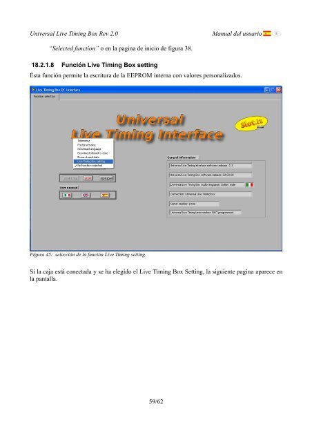 Universal Live Timing Box Rev 2.0 Manual del usuario 1/62 - SLOT.IT