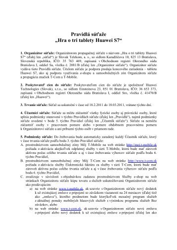 Hra o tri tablety Huawei S7 - Slovak Telekom