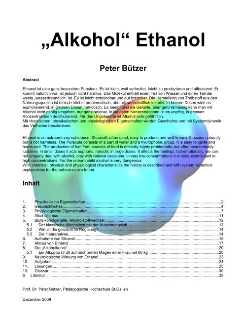 Alkohol Ethanol Peter Butzer