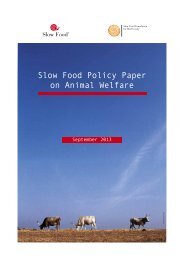 Slow Food Policy Paper on Animal Welfare
