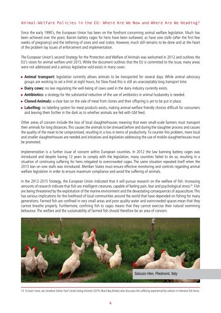 Slow Food Policy Paper on Animal Welfare