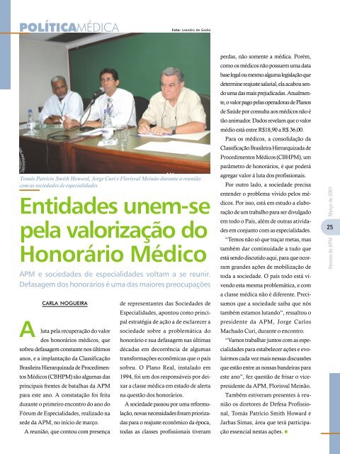 R evista da APM Março de 2007 - Associação Paulista de Medicina