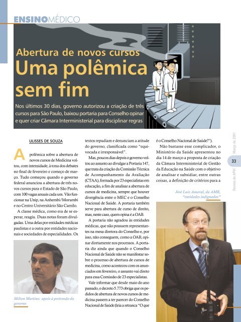 R evista da APM Março de 2007 - Associação Paulista de Medicina