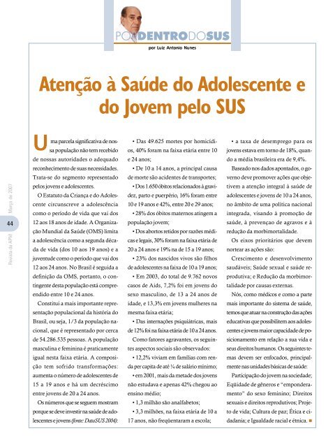 R evista da APM Março de 2007 - Associação Paulista de Medicina