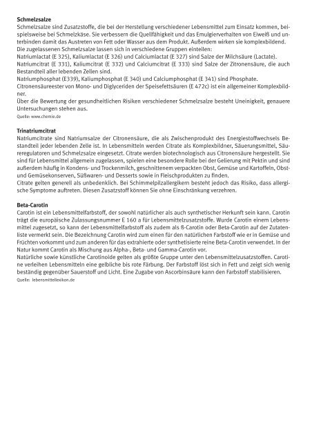 Beispiel: Infoblatt Zusatzstoffe (PDF)